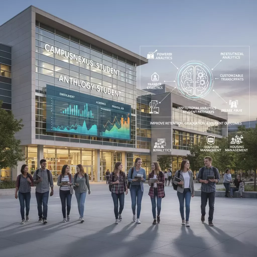 CampusNexus Student dashboard displaying academic records and student management tools