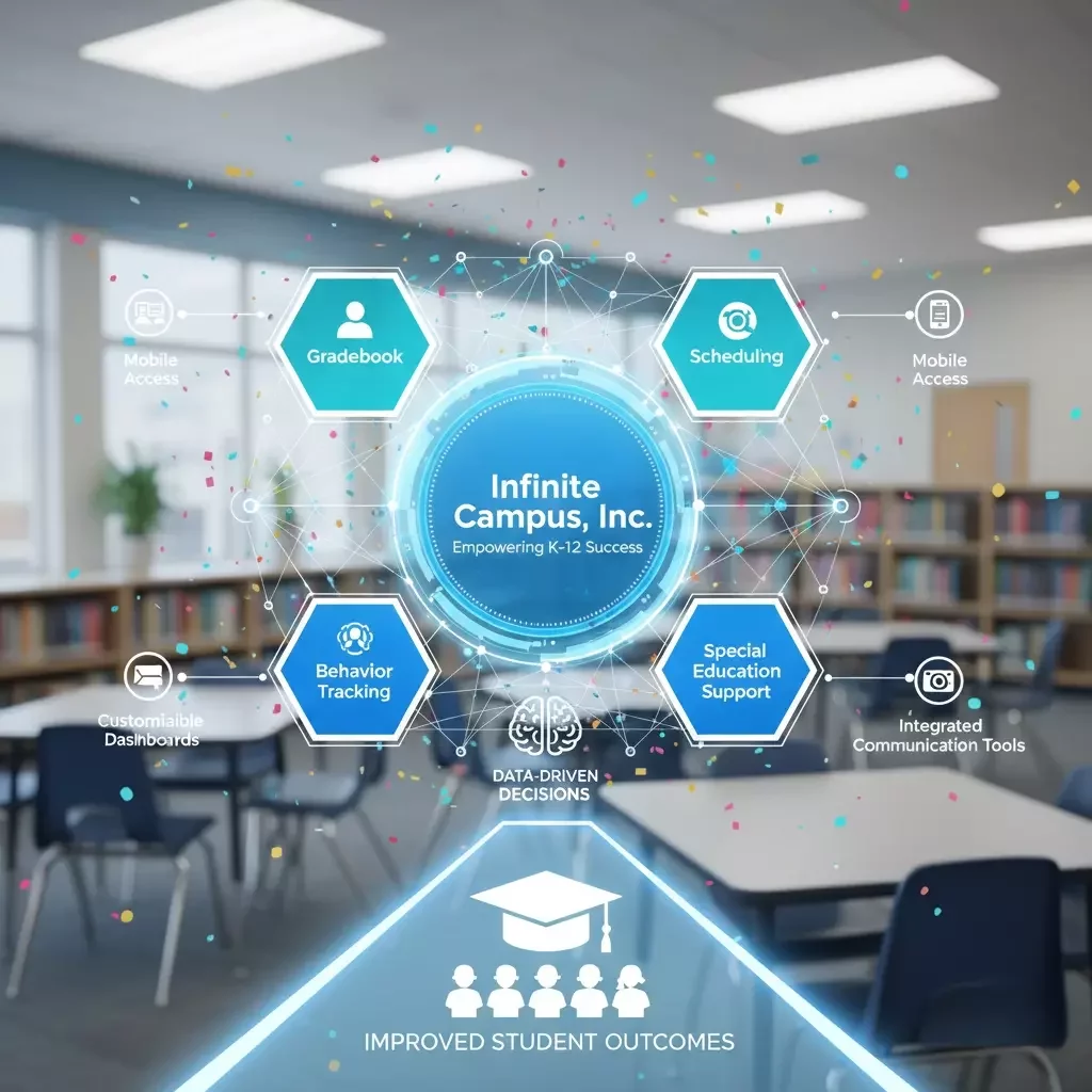 Infinite Campus, Inc. dashboard showing student data and campus management tools