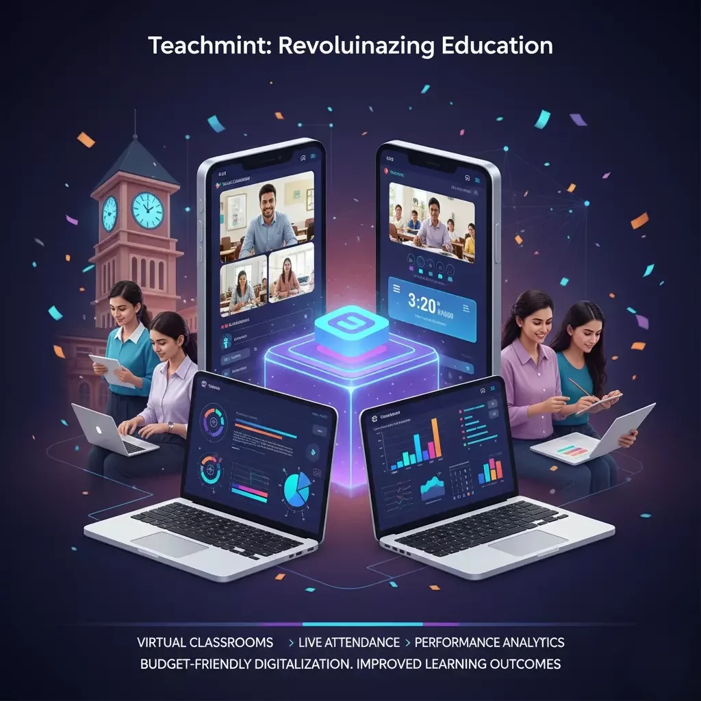 Teachmint dashboard displaying online teaching tools and classroom management features